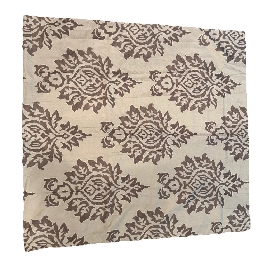 Sun Zero Blackout Curtains 84x80 Set of 2 Panels Taupe Brown Damask Thermal